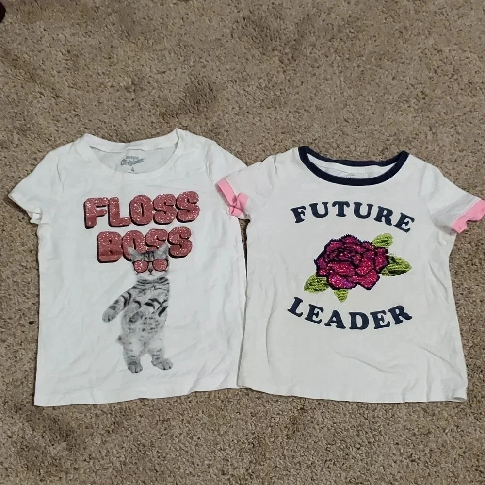 Oshkosh B'gosh Girls Shirts Bundle of 2 Tops 4